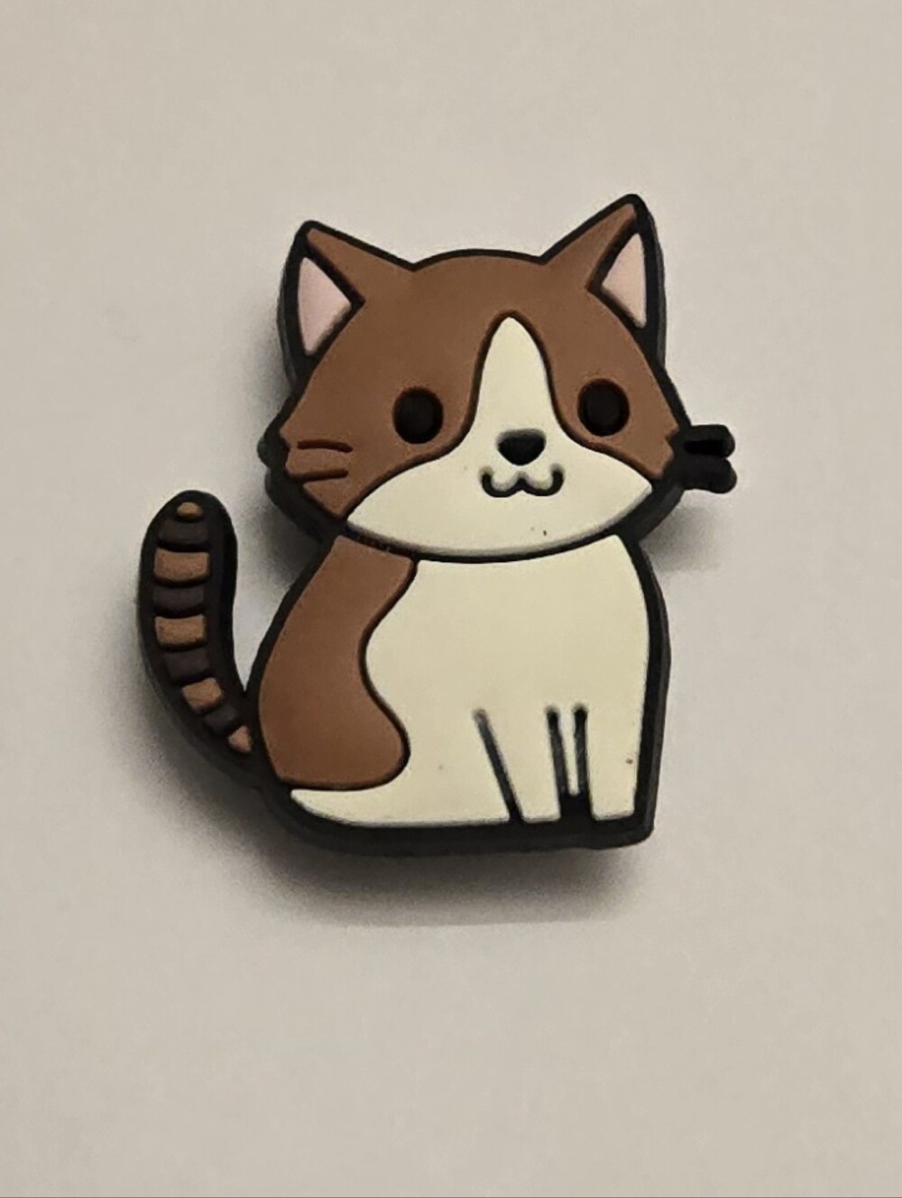 Brown & White Cat Croc Charm Shoe Charm